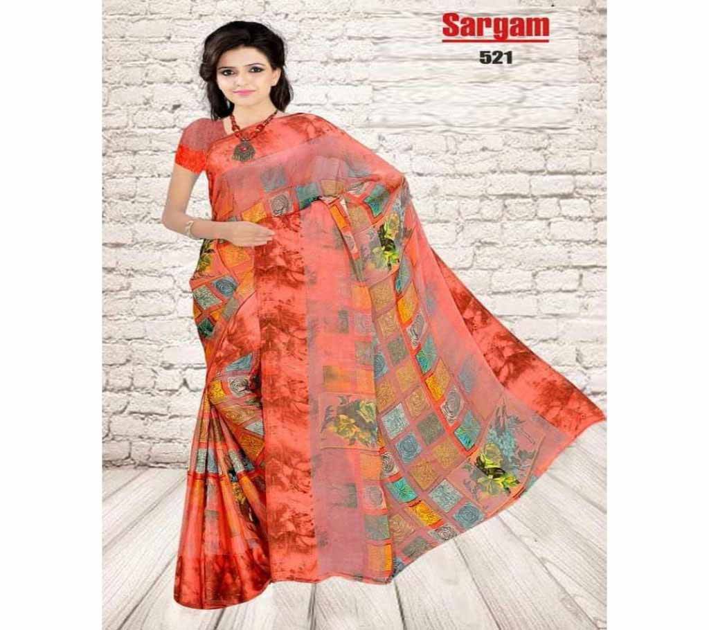 ইন্ডিয়ান শাড়ি Sargam - soft sartin (8/200) fabrics উইথ ব্লাউজ পিস বাংলাদেশ - 1157626