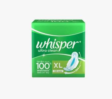 Whisper Ultra Clean স্যানিটারি ন্যাপকিন - 15 pieces