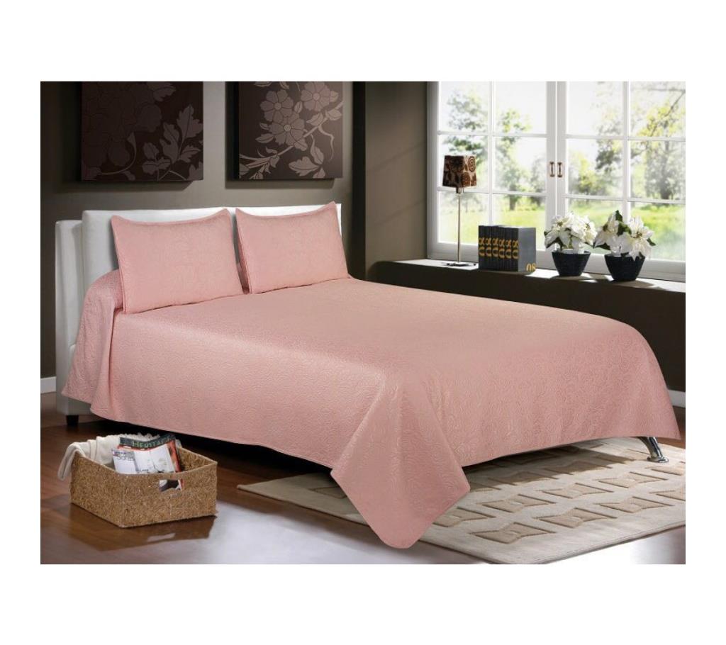 Matelasse King Size Cotton Bed Cover with 2 Pillow covers in pink  by Ivoryniche বাংলাদেশ - 742670