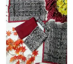 Bexi Voil Leach Vegetable Batik (Natural Dry) Three Piece For Women-31
