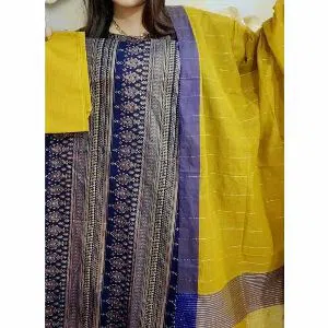 Unstitched Slab Cotton Skin Print Three Piece For Woman-Eid Collection-13