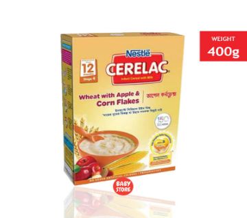 Nestlé Cerelac BIB Wheat Apple Corn Flakes - 400g