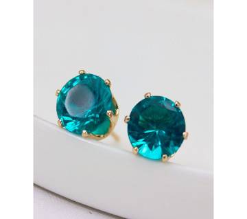 bottle green stud earrings