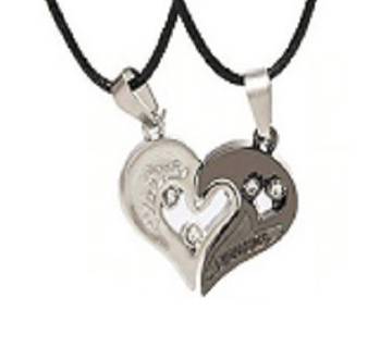 valaintains day dark ash couple necklaces.