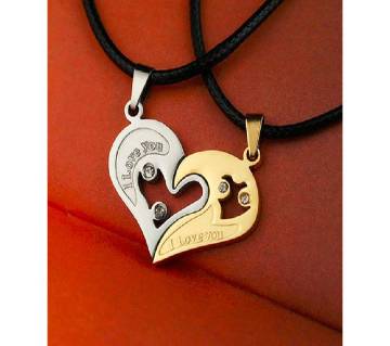 couple necklaces yellow silver color