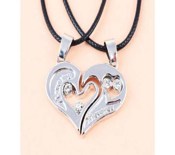 lovers gifts silver color  কাপল নেকলেস 