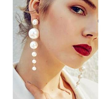 cute long pearl drop earrings.