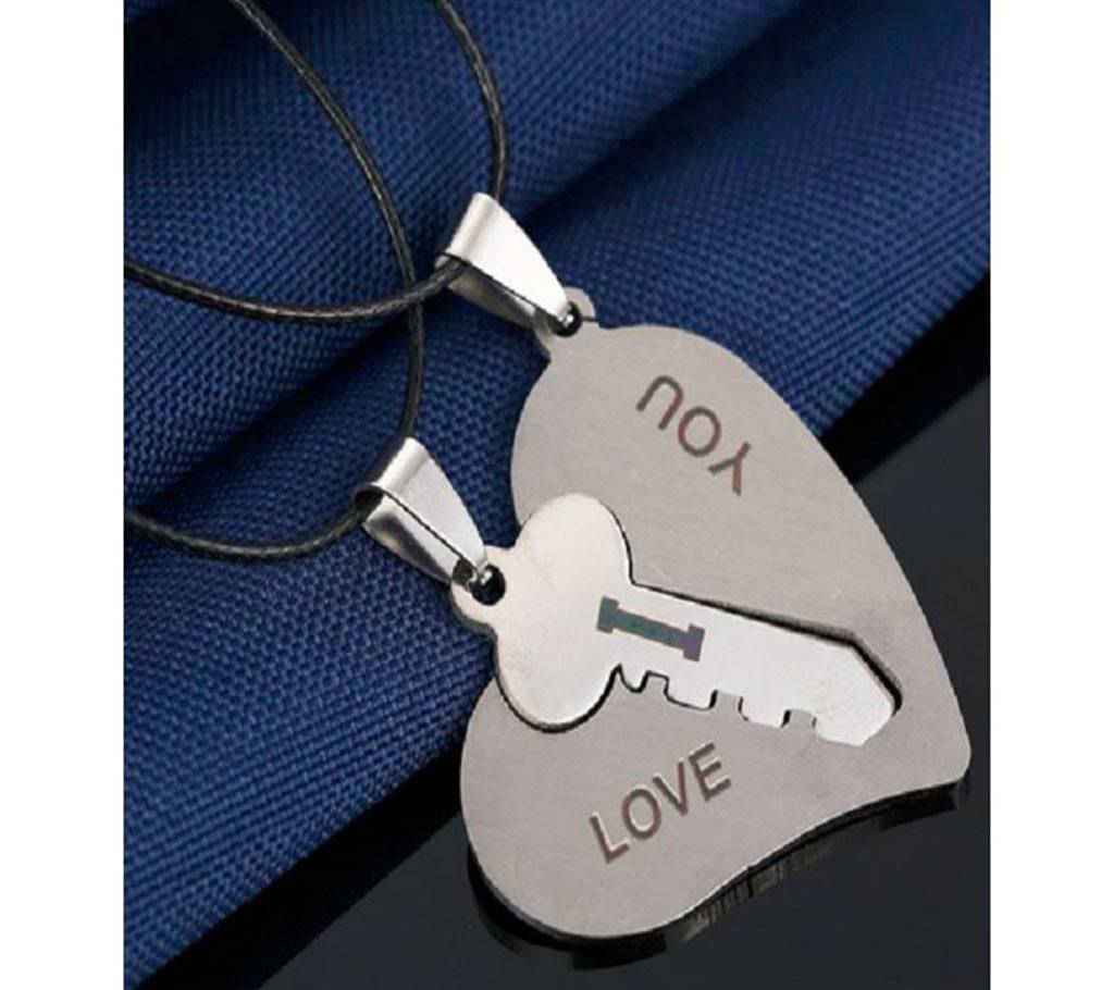 Love key silver color পেনড্যান্ট নেকলেস বাংলাদেশ - 1136493