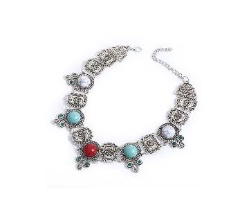Multicolor metal necklaceswith Acrylic  stone for women 