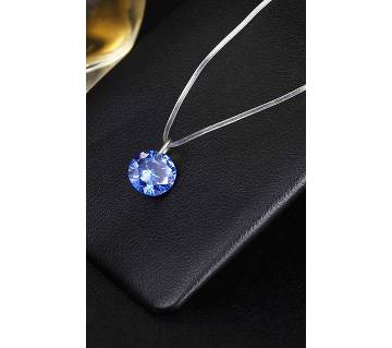crystal blue pendant necklaces for women 