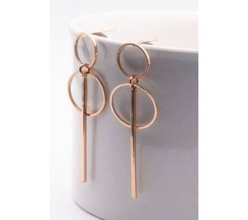punk simple circular gold color earrings for women 