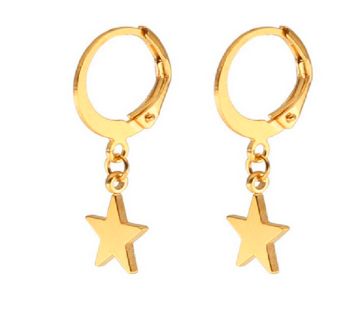 star circular Gold plated Earrings.