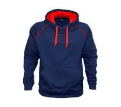 Cotton long sleeve Hoodies for Men Blue- Red color