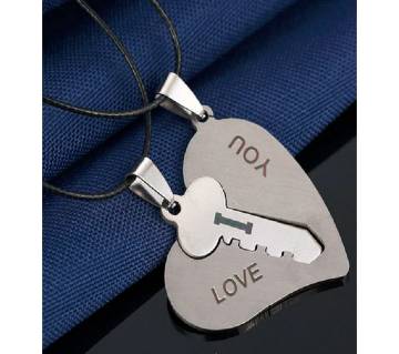 Love key silver color pendant necklaces