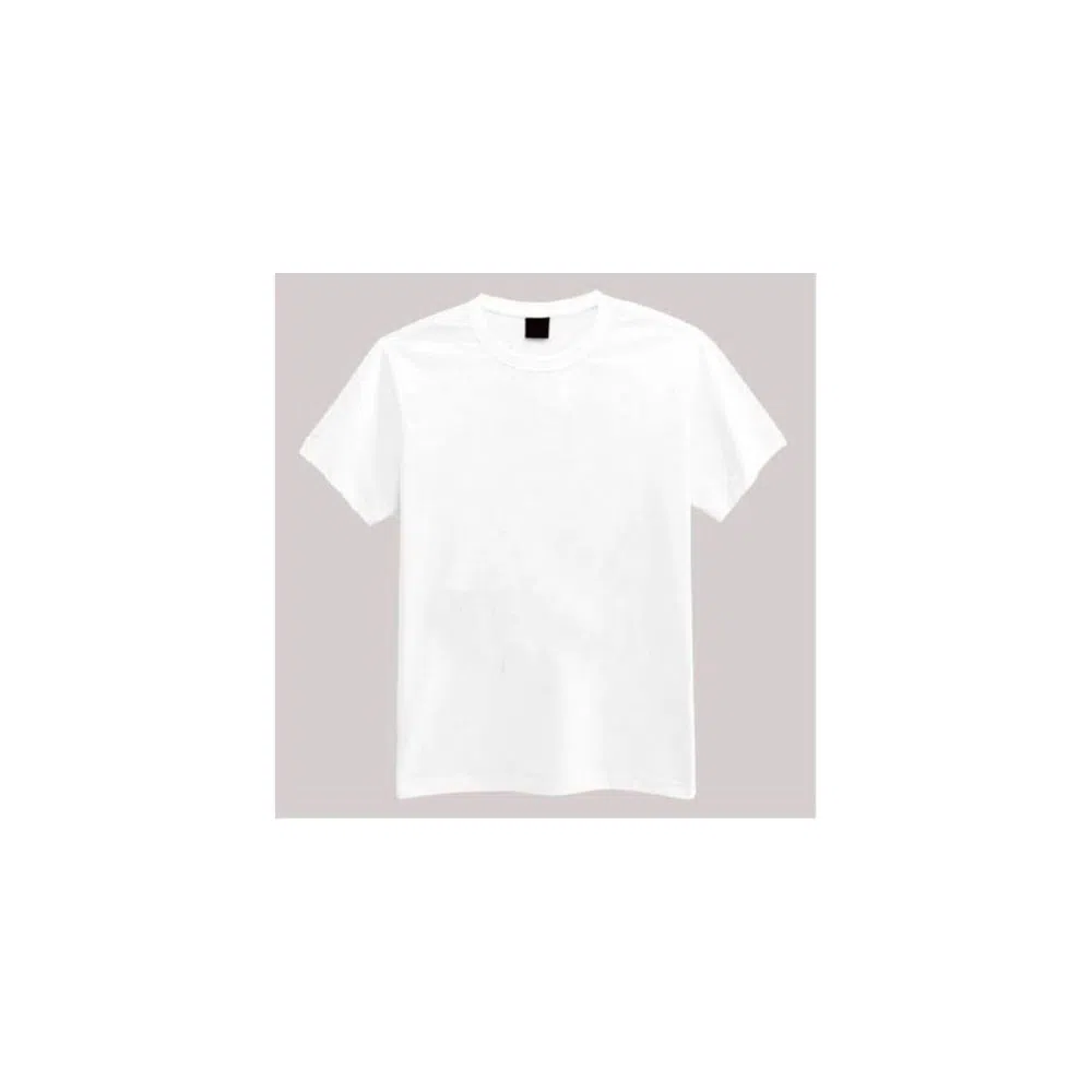 Cotton Round Neck Short Sleeve Men T Shirt - White 