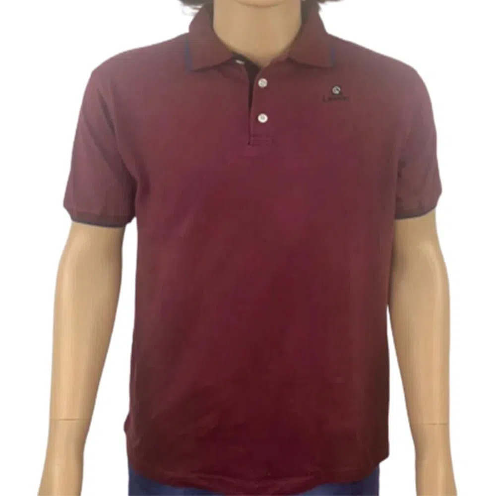 100% Cotton Export Quality Polo Neck Short Sleeve Men Embroidery Shirt-wine 