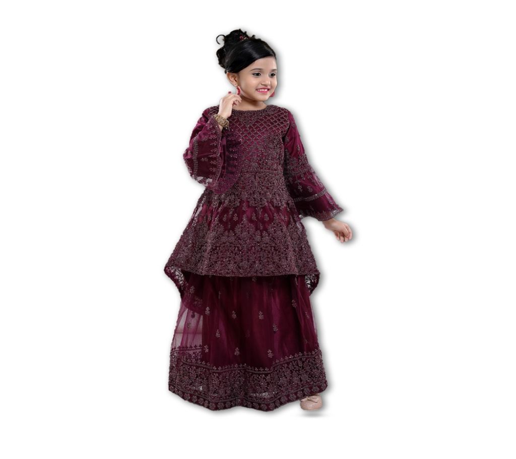 Art Silk with Net Fabric পেপলুম ফর বেবি গার্ল- Light Purple বাংলাদেশ - 1137342