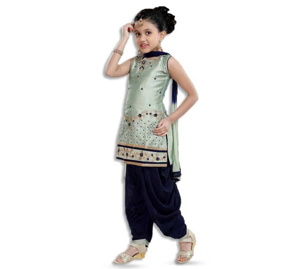 Art Silk with Net Fabric Patiala সালোয়ার সেট ফর বেবি গার্ল - Multicolor বাংলাদেশ - 1137345