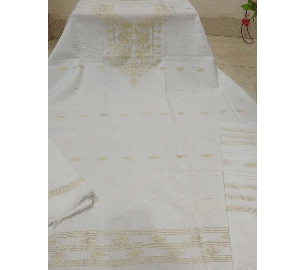 Vinnota Dhakai Jamdani Unstitched Cotton Three piece