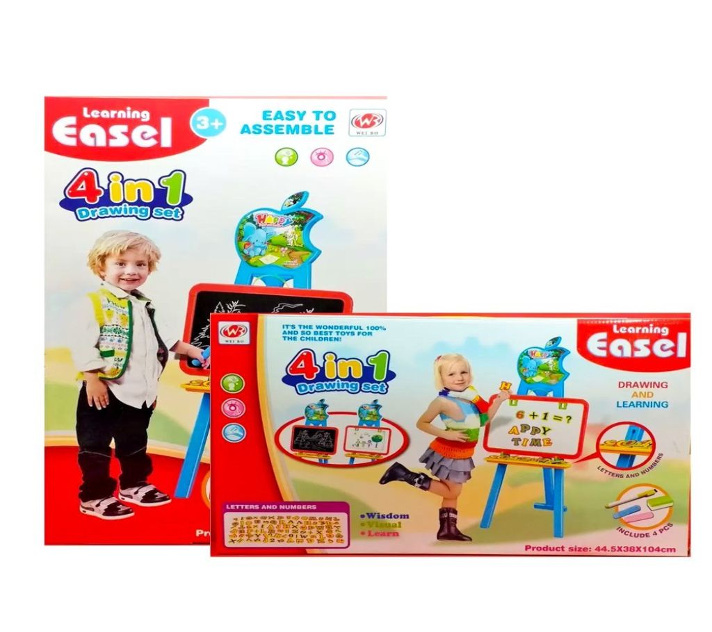 4 in1 ড্রয়িং সেট লার্নিং Easel Easy To Assemble For Kids Toys বাংলাদেশ - 1141709