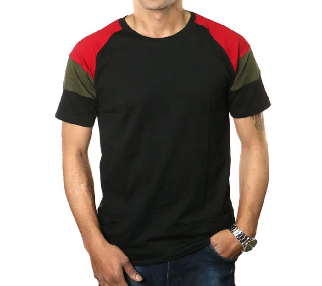Black-Red-Olive T-shirt For Men 