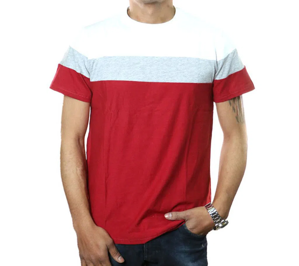Red-Ash-White T-shirt For Men 