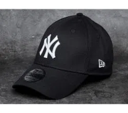 Black And White NY Curved Cap For Men