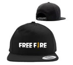 Black Cotton Free Fire DJ Cap for Men