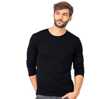 Full Sleeve TShirt For Men plain black