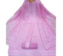 Pink Unstitched Boutiques Emboss Print Three Piece Salwar Kameez for Women ( 3 Piece)