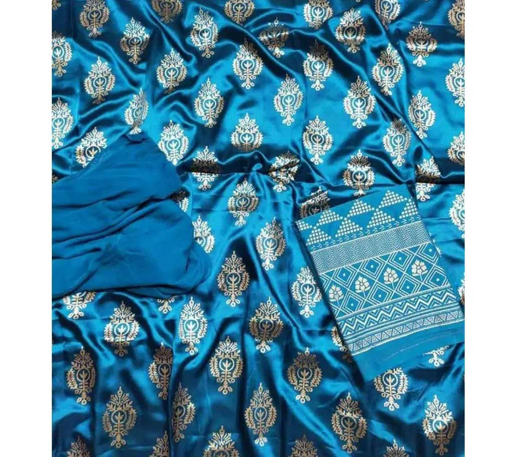 Pest Unstitched Japani Silk Skin Print Three  Piece Salwar Kameez for Women ( 3 Piece)