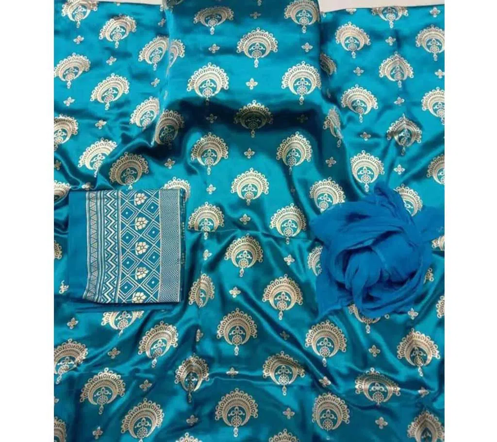 Pest  Unstitched Japani Silk Skin Print Three Piece Salwar Kameez for Women ( 3 Piece )
