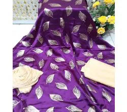 Purple Unstitched Joypuri Print Three Piece Salwar Kameez for Women ( 3 Piece)