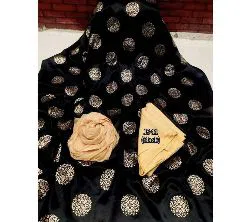 Black Unstitched Joypuri Print Three Piece   Salwar Kameez for Women ( 3 Piece)