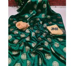 Deep  Green Unstitched Joypuri Print Three Piece Salwar Kameez for Women ( 3 Piece)