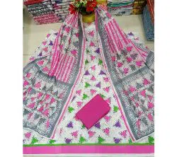Pink  Unstitched Boutiques Screen Print Three Piece Salwar Kameez for Women ( 3 Piece)