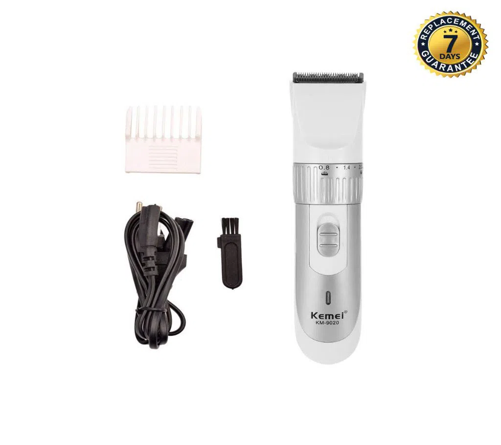 Kemei KM 9020 Exclusive Rechargeable Hair Clipper & Trimmer-Silver
