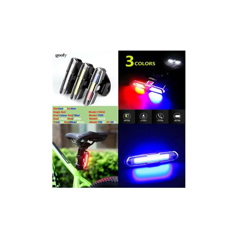 Super Bright USB Rechargeable COB LED Tail Light for - Cycle Back Light