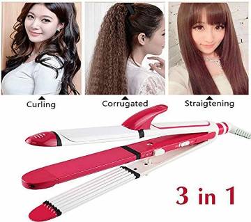 Kemei KM 1291 Professional 3in1 Hair Straightener Cum Curler And Crimper Iron