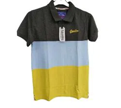 soft cotton half sleeve Export Polo Shirt for Men-black yellow 