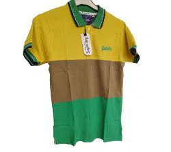 soft cotton half sleeve Export Polo Shirt for Men-yellow green 