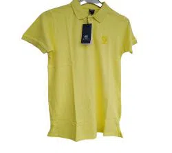 soft cotton half sleeve Export Polo Shirt for Men-yellow 