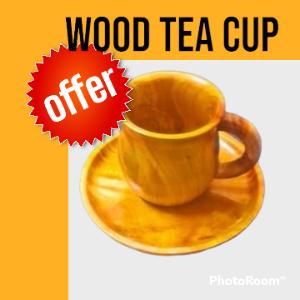 Single Piece Set Uniqe Handcrafted Wooden Coffee/Tea Cup With Saucer - Elegant