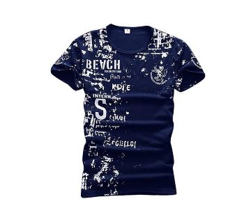 Hop Clive Blue Cotton T-Shirt for Men