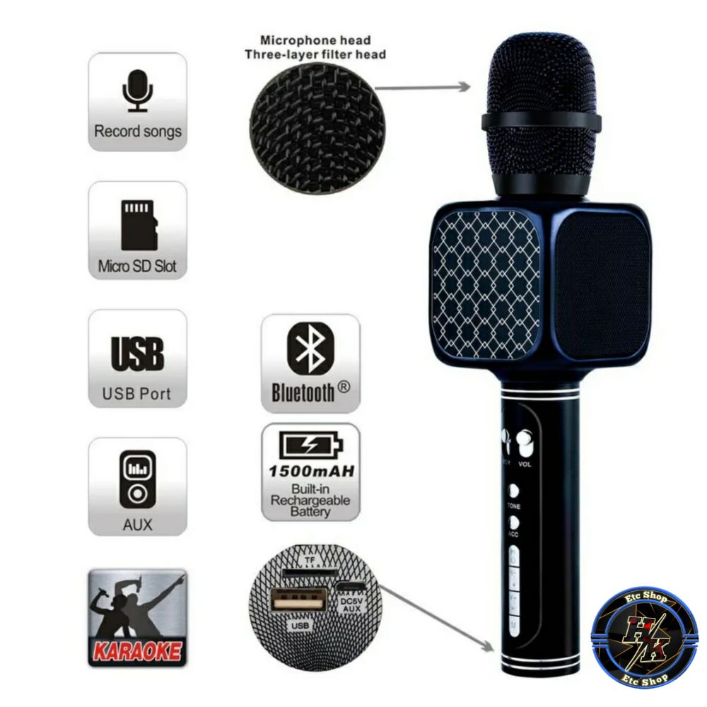 Micro Karaoke Bluetooth Microphone Speaker YS-69 High-Grade Line Wireless Speaker