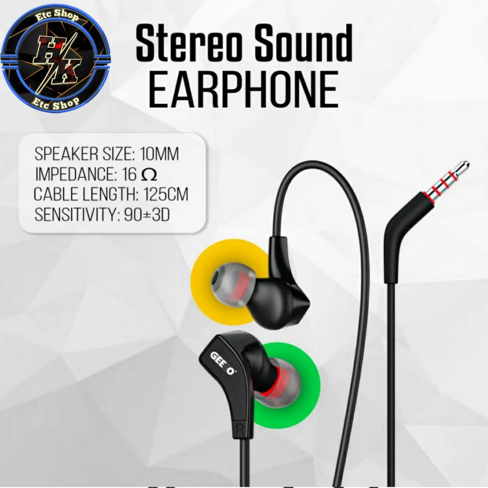 GEEOO X40 Strong Bass 3.5mm In-Ear Earphone - Headphone
