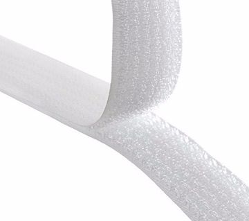 1M (White) Self Adhesive Hook and Loop Tape 3cm Wide, Sticky Back Velcro Strips, Double Sided Sticky Tape
