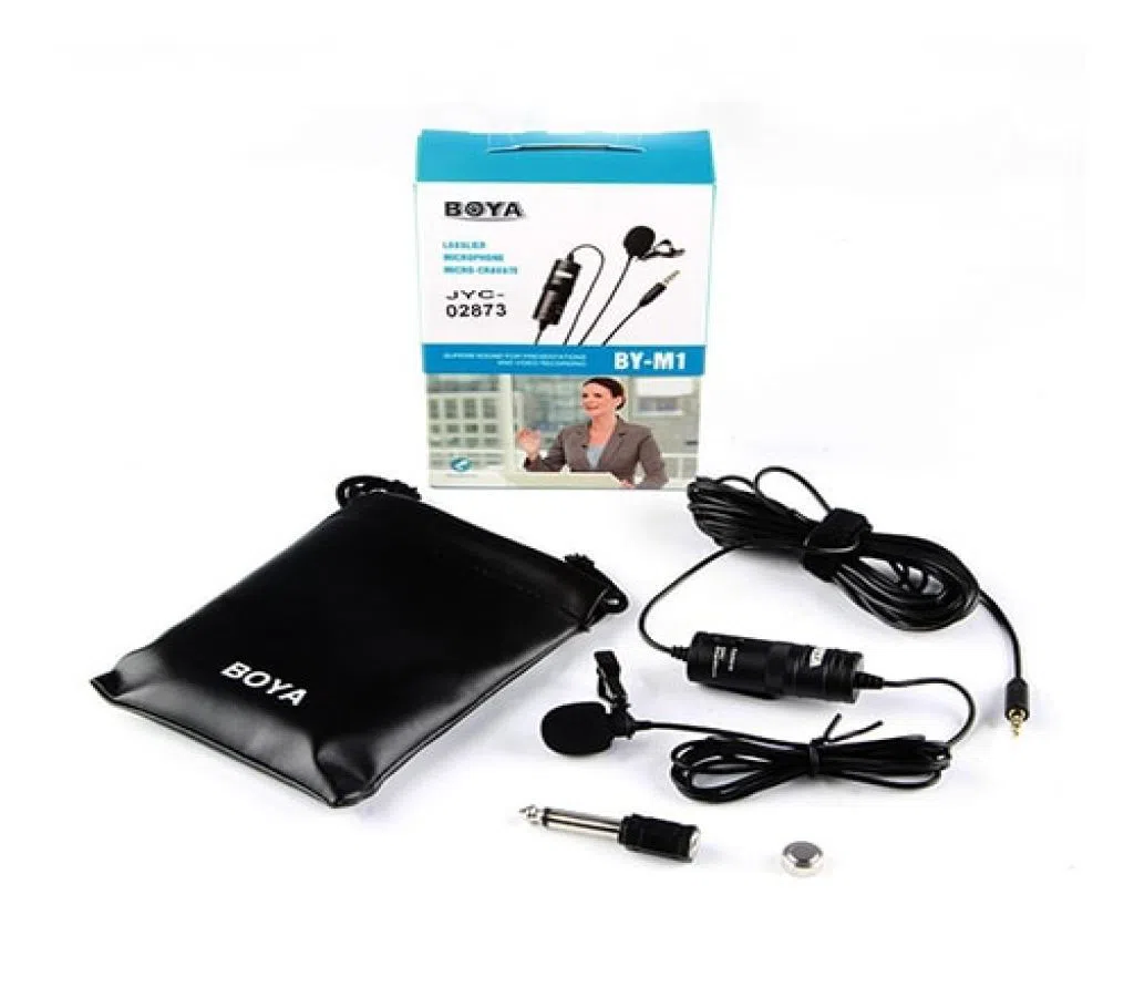 Boya M1 Microphone Clear Noiseless Recording for Mobile, Any device, DSLR etc- Black