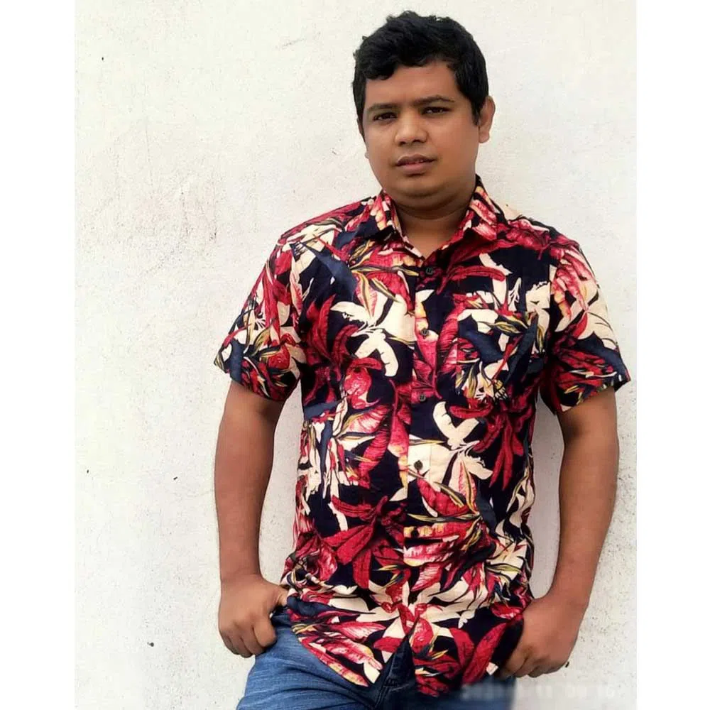 Mens Casual Short Sleeve Cotton Shirt - Multicolor