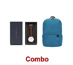 Travel Backpack & PU Leather Analo Wrist Watch For Men - Black (Copy) Combo offer